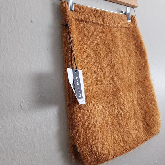 Callahan Revolve Genny Eyelash Fuzzy Knit Mini Skirt Amber Glow XS Fall - Picture 7 of 14